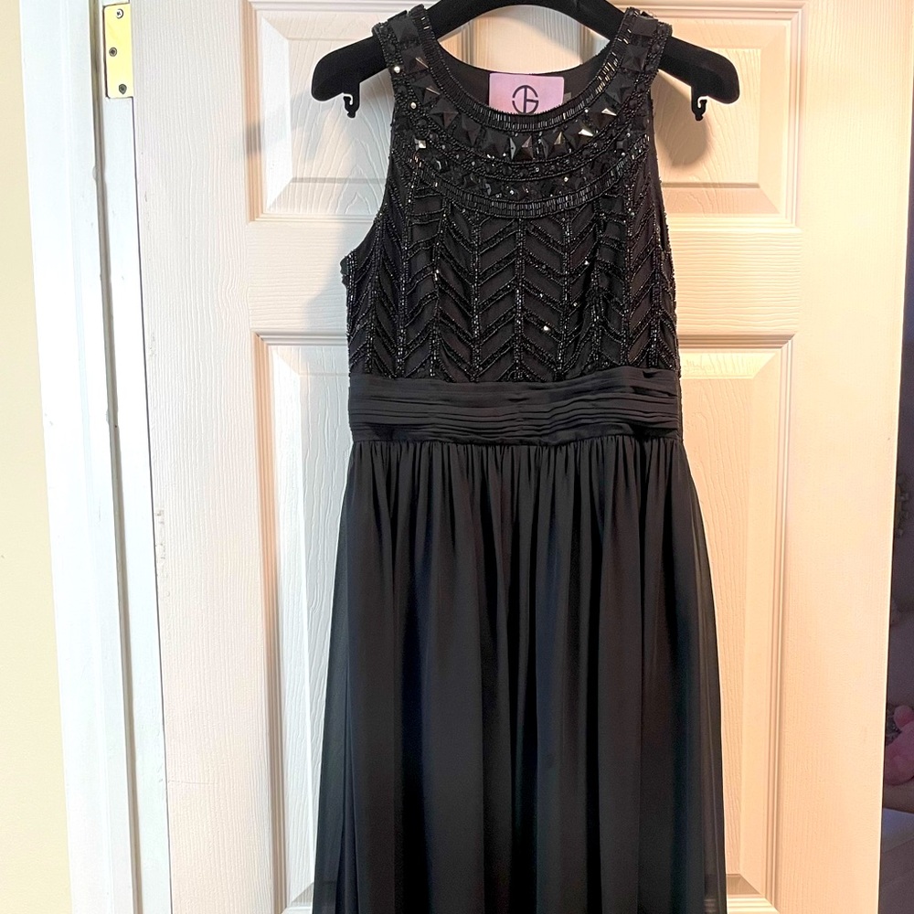 JS Collections Black Beaded Gown